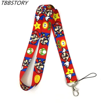 

12Pcs Super Mario Neck Strap Lanyard For Mobile Phone ID Cards Badge Holder Charms Key Chain Cameras Webbing Ribbon