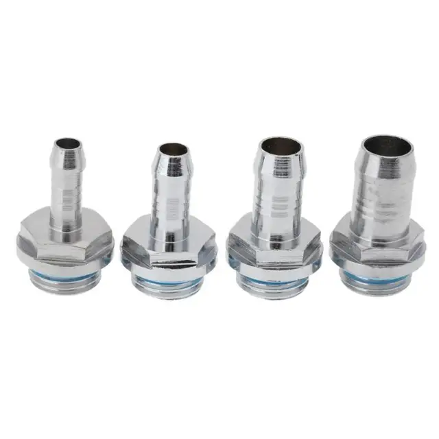 G1/4 Thread Soft Tube Hose Connector for PC Water Cooling System Accessory 6mm/7.2mm/9mm/11mm Chrome Plated For Tube Fitting