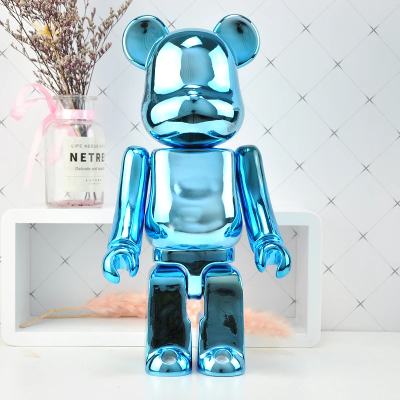 Синий Высокое качество 38 см медведи кирпич DIY модная игрушка для коллекционеров Medicom игрушка медведь Popobe кирпич художественная работа - Цвет: Синий