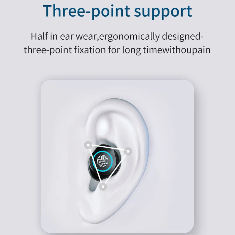 USLION Wireless V5.0 Bluetooth Earphone TWS 9D Stereo Waterproof Earbuds Earphone 2000mAh Charging Box Lightweight Comfortable