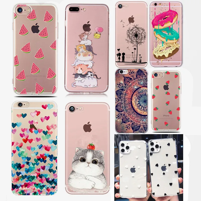 ТПУ силиконовый чехол для iPhone X 6 6s 7 8 Plus XS 5 5s SE 2020 SE2 Забавный животное собака кошка