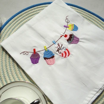 

Embroidery Wedding Cotton Napkins Simple High-End Western Food Background Cloth Household Tablecloth Napkins