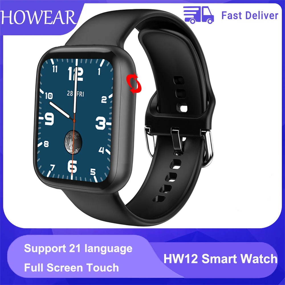 Hw12 smartwatch 40mm pk iwo13 w46 masculino, relógio inteligente faz