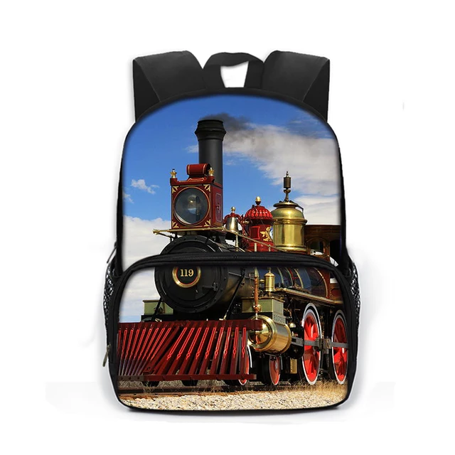 13 Inch Locomotive Train Children School Bags for Boys Girls Book Bag Kid Kindergarten Bag Cartoon School Backpack Small Daypack 13qhctc05cw