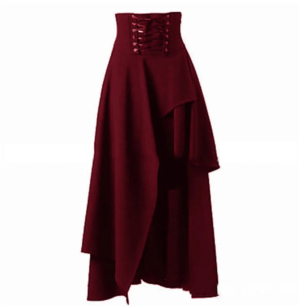Женская винтажная юбка в стиле Лолиты в средневековом стиле, бандажная юбка в готическом стиле ренессанса, маскарадный костюм для вечеринки, Пиратская драпированная юбка