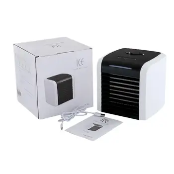 

Portable Mini Air Cooler With LED Light Portable Desktop Air Conditioner Car Air Fresher For Home Office