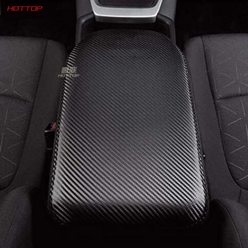 Кожаный чехол для подлокотника из углеродного волокна черного цвета для Toyota RAV4 5th