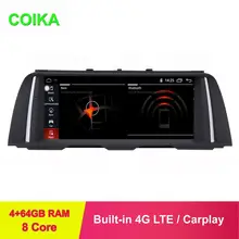 COIKA 10,2" Android 9,0 Системы 8-ядерный Процессор для BMW 5 серия F10 F11 2011- с 4+ 64G Оперативная память Сенсорный экран Zlink SWC WI-FI DVR AUX