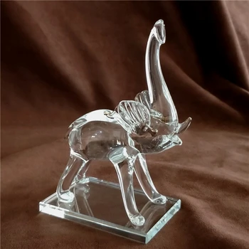 

Elephant Figure Mascot Ornament Stoneware Art and Craft Accessories Gilt Crystal Glass Model Decorative Quartz Crystal Modern