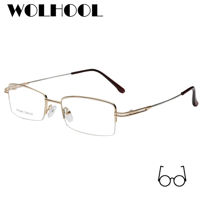 

Titanium Ultraligh Glasses Frame Men 2019 New Prescription EyeGlasses Semi Rimless Half Square Eyeglasses Myopia Optical Eyewear