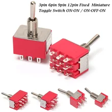 1 шт. 6 мм 3-PIN до 12-PIN фиксированный миниатюрный тумблер ВКЛ-ВЫКЛ-ВКЛ. Кнопочный тумблер однополюсный контроль практичный