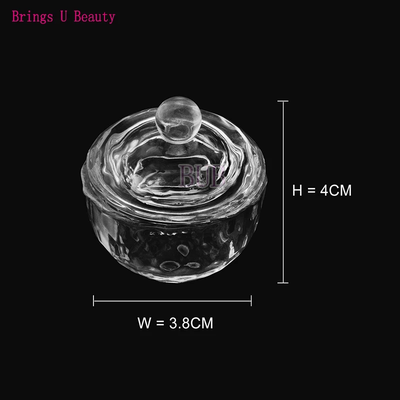 1 шт. круглая форма кристально чистое акриловое жидкое блюдо Dappen Блюдо стеклянная чашка w Крышка Чаша для акрилового порошка мономер набор инструментов для дизайна ногтей