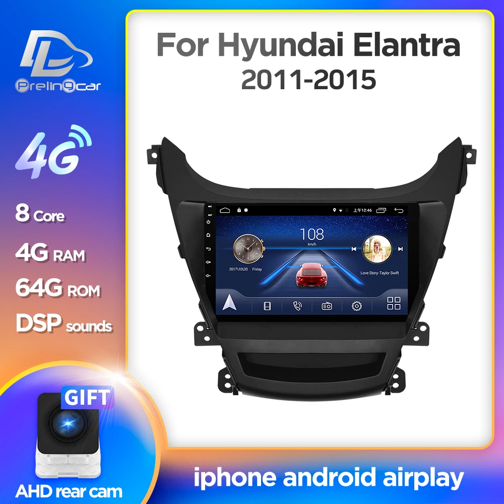 Prelingcar Android 10 для Hyundai Elantra 2011-2015 автомобильный Радио мультимедийный видео плеер GPS навигация без DVD 2 Din Восьмиядерный DSP Prelingcar Android 10 для Hyundai Elantra 2011-2015 автомобильный Радио мультимедийный видео плеер GPS навигация без DVD 2 Din Восьмиядерный DSP