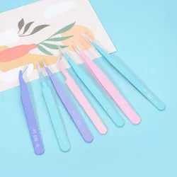 3 Colors Anti-Static Excellent Quality Tweezers Bend Long Nose Cross Tweezers For Intersperse Jewerly Sewing Accessories Tools
