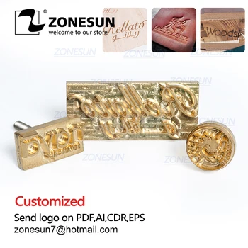 

ZONESUN Custom Stamp Logo leather stamping embossing mold Stainless steel Leather wood brass mold handle punch handle