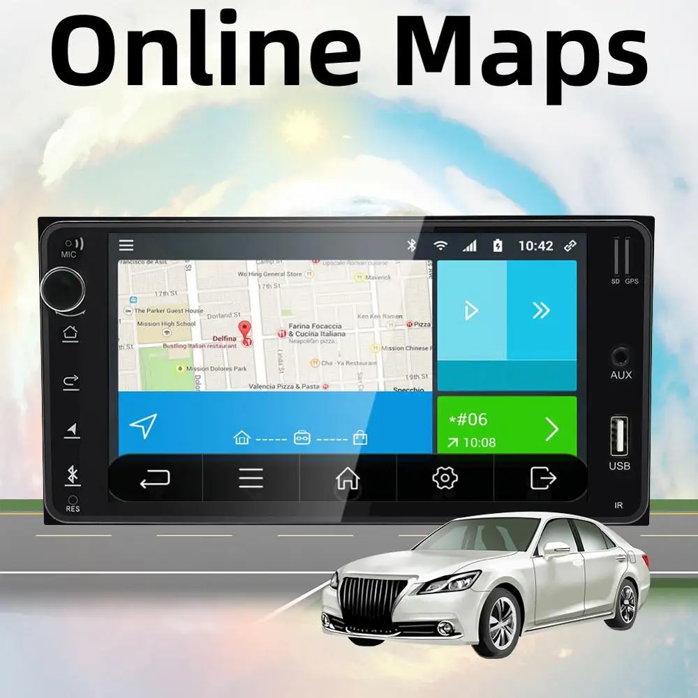 Best Bosion Android 8.1 car dvd for toyota corolla 2 Din Universal car radio with navigation Bluetooth Wifi BT car stereo gps player 4