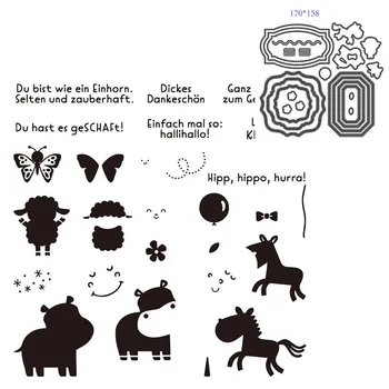 

German word 2020 3D New Metal Cutting Dies and Scrapbooking For Paper Making Birthday Embossing Card Craft Stamps Set