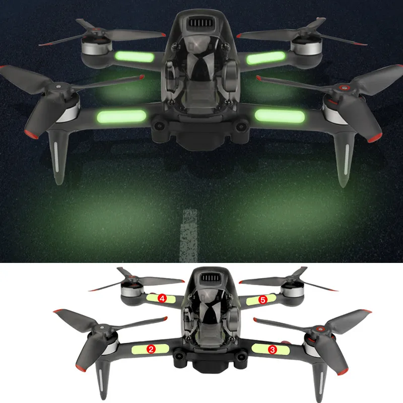 2PCS Replacement Luminous Sticker Night Flight Sticker Fluorescent Stickers for DJI FPV Combo Drone Aircraft Accessories