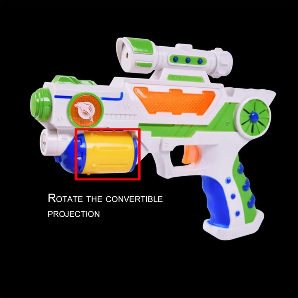 2018 Outdoor Game Toy Gun Electric Luminous Flash Light Music Eight Kinds of Image Voice Projection Gun Toys Like Gift Toy Guns