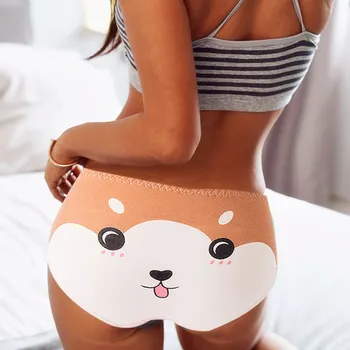 

Sexy Women Cotton Briefs Cartoon Cute Underwear Fashion Print Panty Soft Comfortable Underwear Low Rise Temptation Lingerie