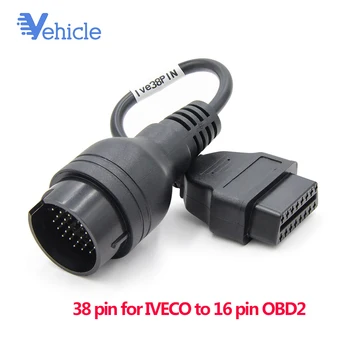 

Car tool diagnostic equipment For Iveco 30/38Pin Diesel Male to OBD2 16Pin Female Car Diagnostic Tool Adapter Converter Cable
