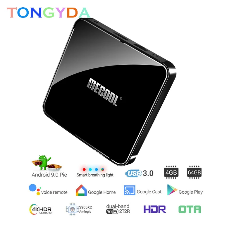 

4GB RAM 64GB ROM Mecool Androidtv KM3 TV BOX Android 9.0 Google Certified S905X2 4K Smart Media Player KM9 PRO ATV 2.4G/5G WiFi