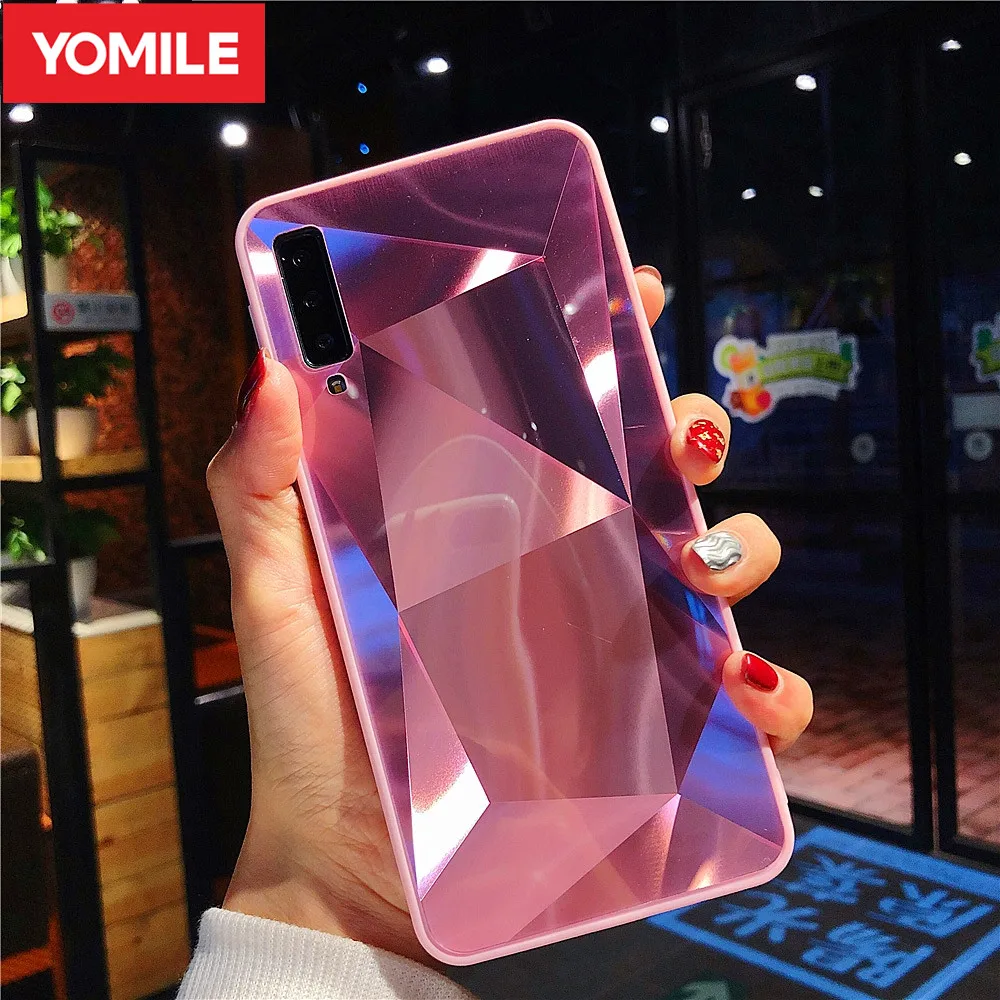 3D Luxury Diamond Texture case For Samsung Galaxy A5 A520 A7 A750 2017 A6 A8 Plus A9 2018 Cover Thin Mirror Pattern Phone cover |