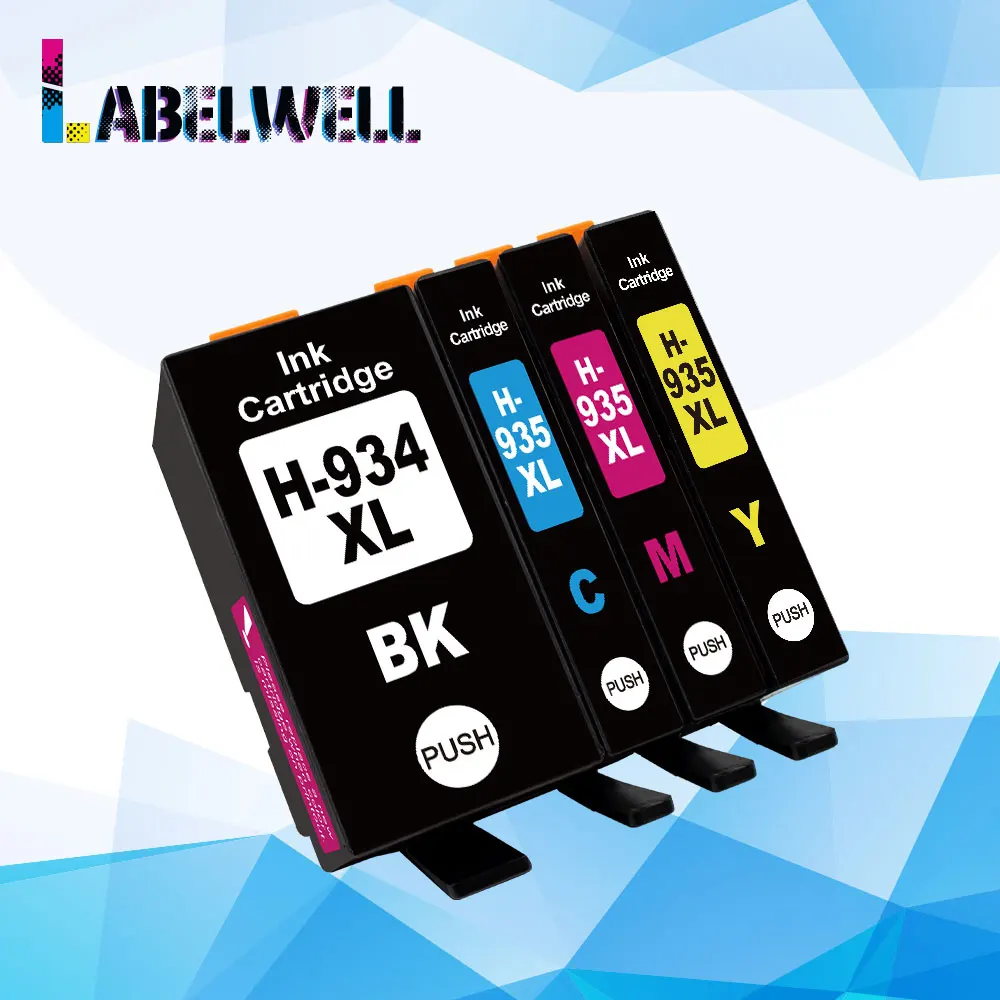 Labelwell 4 шт. 934XL 935XL чернильный картридж 934 935 xl совместимый для hp HP Officejet Pro 6812 6830 6815 6835