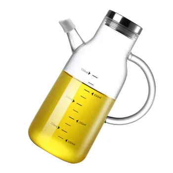 

550ml Oil Bottle Dispenser Anti-corrosion Glass Container Scale Soy Sauce Vinegar Cruet Bottle for Kitchen Cooking BBQ Fry