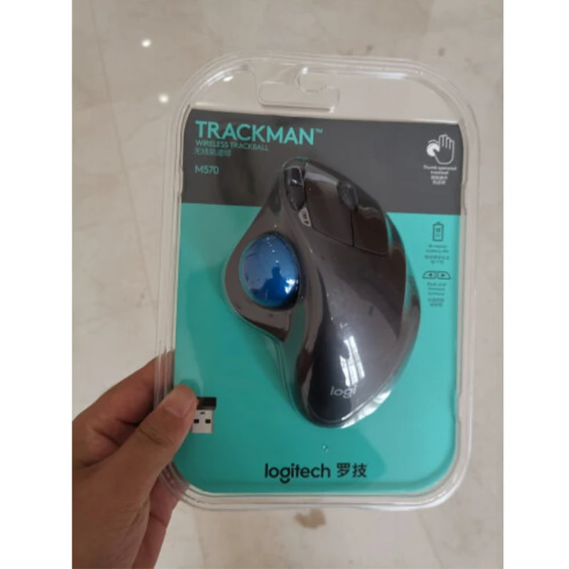Беспроводная мышь Logitech M570 2 4 ГГц мышка для рисования с трекболом поддержка