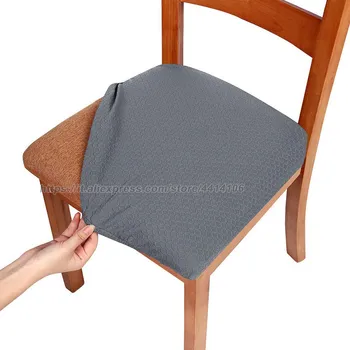 

Stretch Spandex Jacquard Dining Room Chair Seat Covers, Removable Washable Dinning Upholstered Chair Seat Cushion Slipcovers