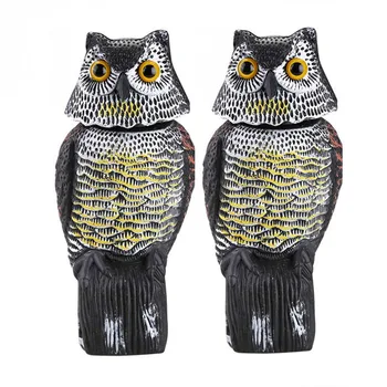 

Realistic Plastic 360 Degree Rotate Head Fake Owl Decoy Repellent Bird Scarer Outdoor Garden Yard Decor Pest Control Repellents