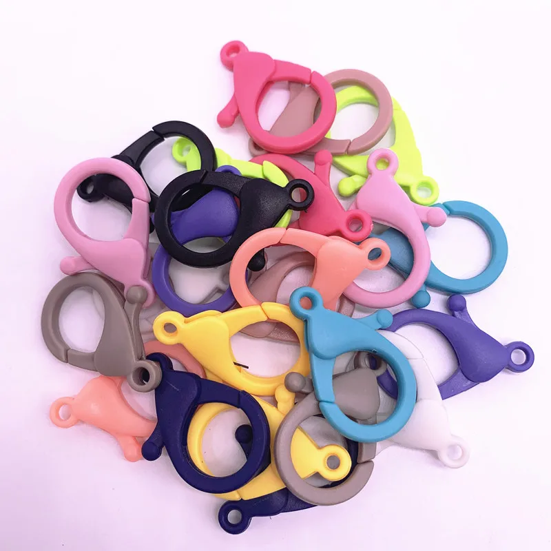 

10pcs/lot 35*20mm Candy Colors Lobster Clasps Hooks Key Chain Sweet Key Rings for DIY Charms Keychain Jewelry Making Accessories