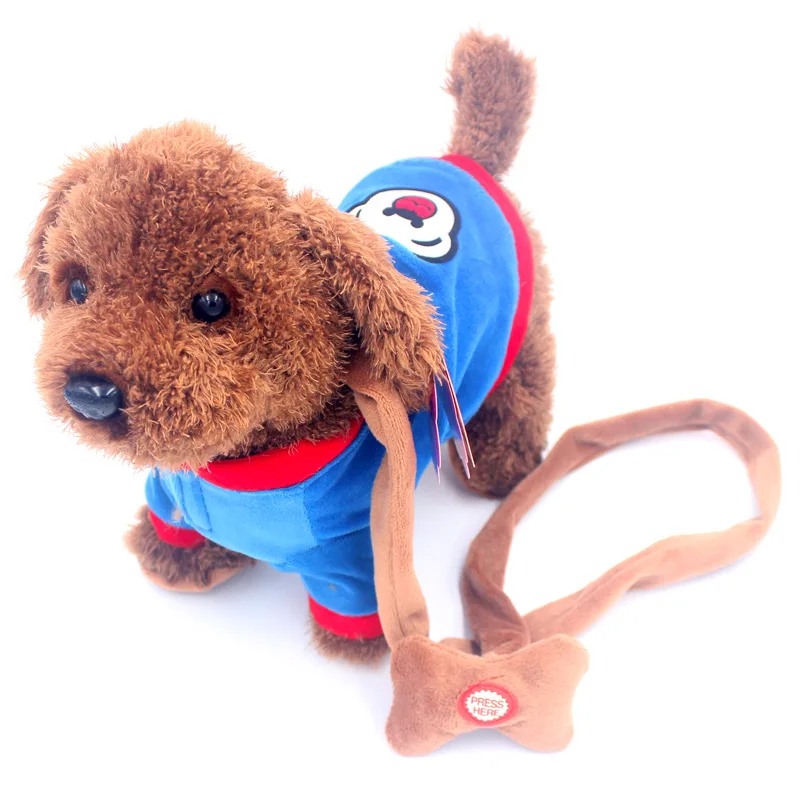 Children Electric Plush Toys Dog Singing Dancing Electronic Machinery Dog Teddy Pet Leash Walk Puppy