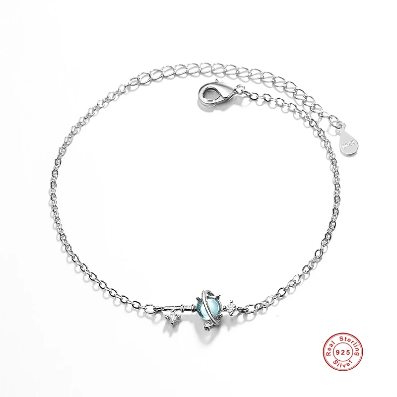 925 пробы серебряный ключ Вселенная Планета Звезда женский браслет регулируемый браслет на запястье модные шикарные ювелирные изделия для юбилея свадьбы