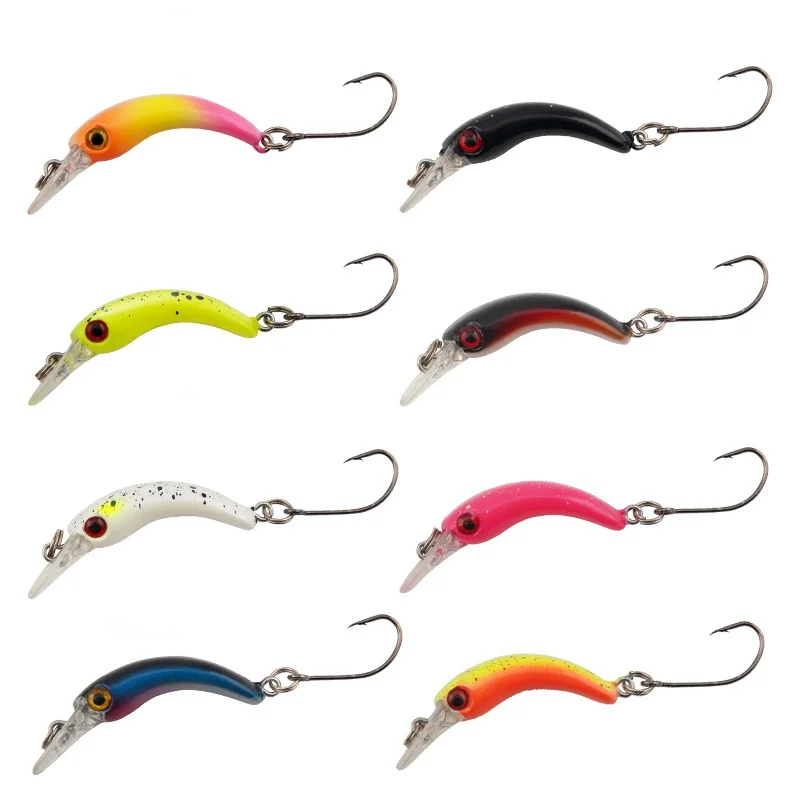 Floating Mino Mini Small Single Hook Fake Bait Wobbler Winter Barracuda