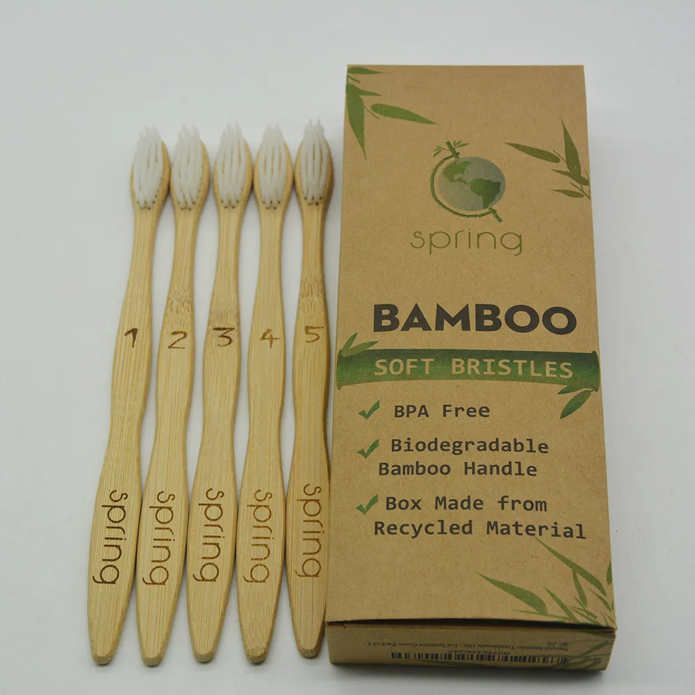 

Ecology Bamboo Toothbrush 4 in One Packaging Customizable Logo, Printing Carton