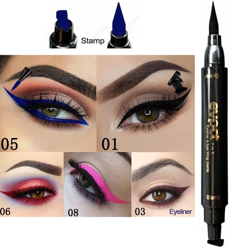 Evpct Vloeibare Eyeliner Potlood Tweekoppige Eyeliner Stempel Driehoek