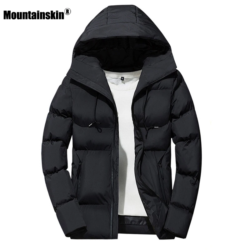 Moutainskin Зимние новые мужские пальто однотонные хлопковые куртки с капюшоном мужская Повседневная модная теплая куртка мужская брендовая одежда SA745