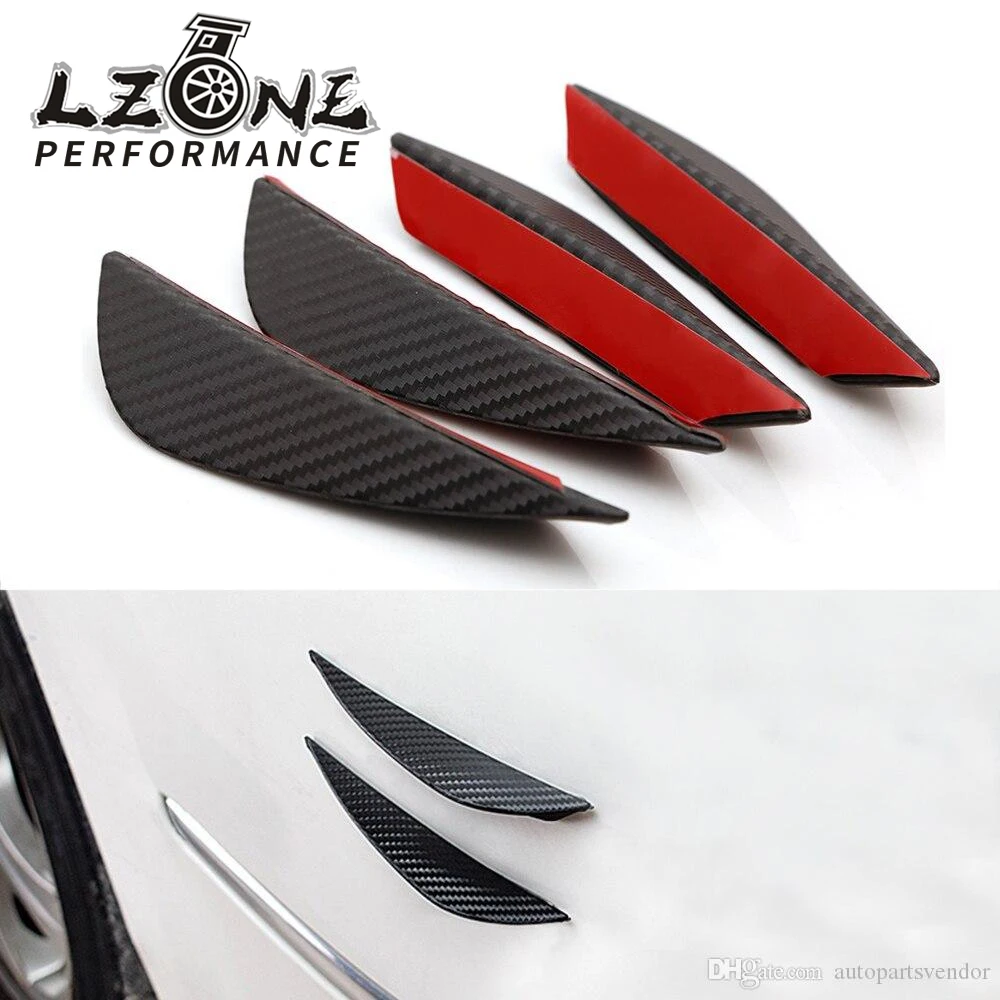 LZONE-Universal 4pcs Fit Front Bumper Lip Splitter Fins Body Spoiler Canards Valence Chin for Subaru Mercedes w204 Bmw e46