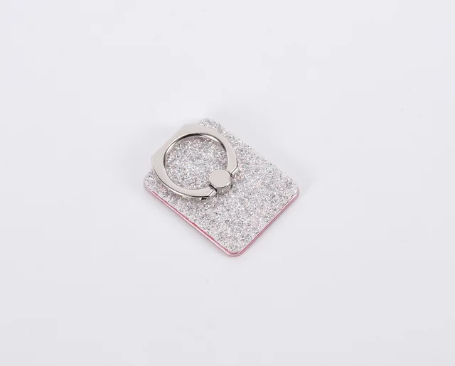 Glitter Cell Phone Ring Holder Stand Finger Grip 360° Degree Rotation Kickstand Compatible Phones sliver