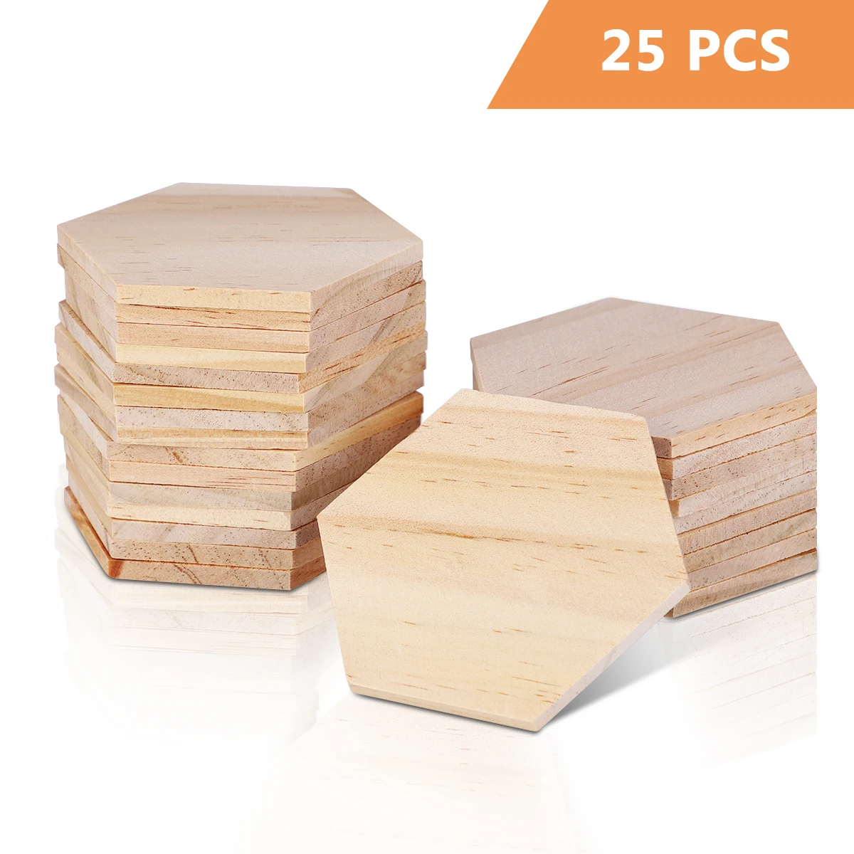 50 Pièces Découpes Hexagonales En Bois Naturel – Vierges Pour DIY, Décoration Murale Et Personnalisation