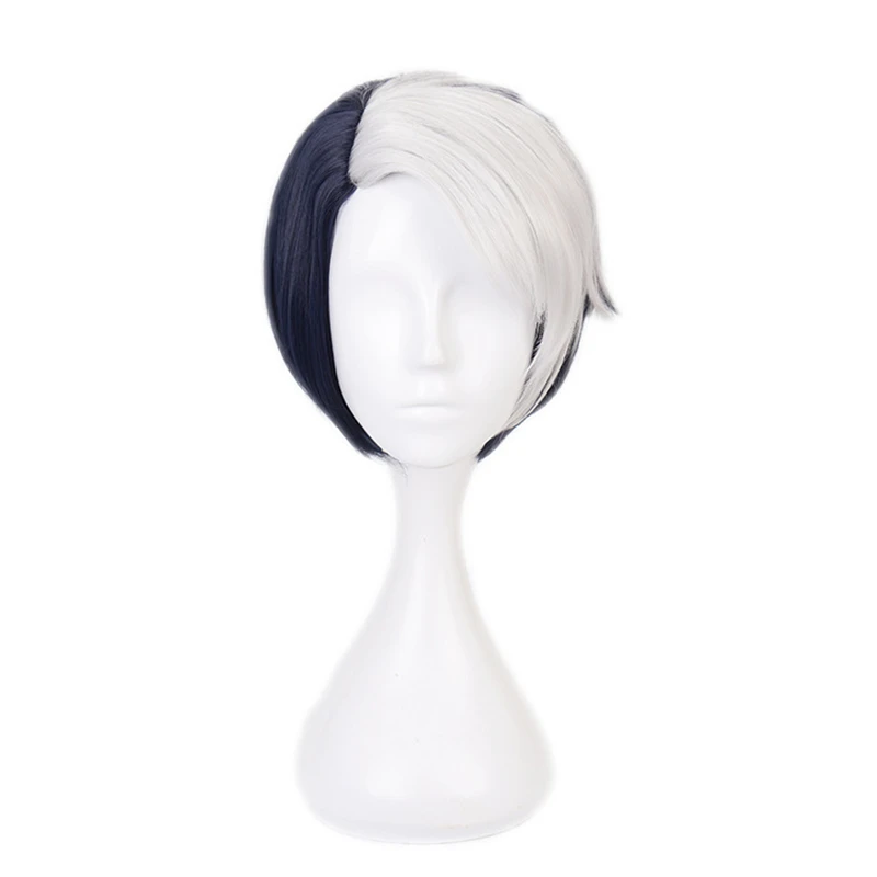 

Twisted Wonderland Cosplay Divus Crewel Wig Black White Heat Resistant Synthetic Hair Halloween Party Anime Role Play Wigs