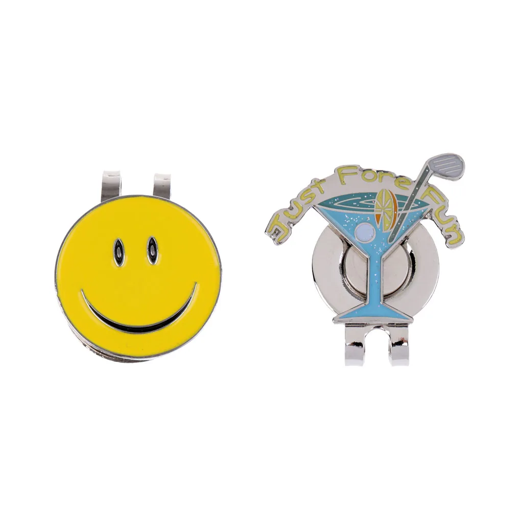 2pcs Detachable Golf Hat Clip With Removable Golf Ball Marker Cap Fit for Golf Cap Visor