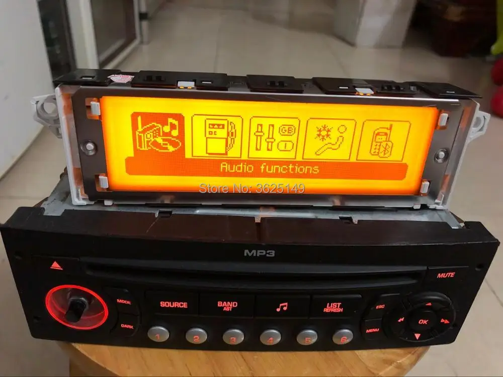 Supporto Schermo Auto Usb Dual-Zone Air Bluetooth Display 5 Menu Monitor Giallo 12 Pin Per Peugeot 307 407 408 Citroen C4 C5