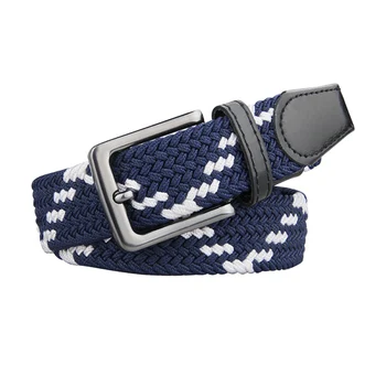 

Fashion The Newest Luxury Gentleman Belt Without Holes Men's Elastic Belt With Mixed Color Stretch Woven Canvas Belt Pants
