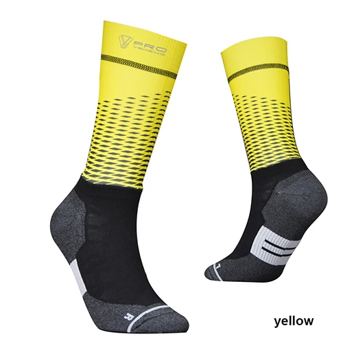 Высококачественные носки для спорта на открытом воздухе Нескользящие дышащие баскетбольные футбольные носки для велоспорта горные велосипедные носки отражающие чулки - Цвет: yellow
