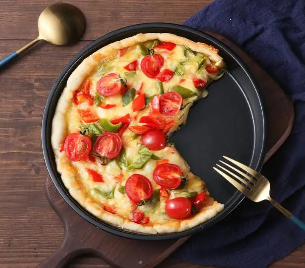 6/8/9/10 inch Round Pizza Plate Pizza Pan Deep Dish Tray Carbon Steel Non-stick Baking Tool Mould Pattern ZXH