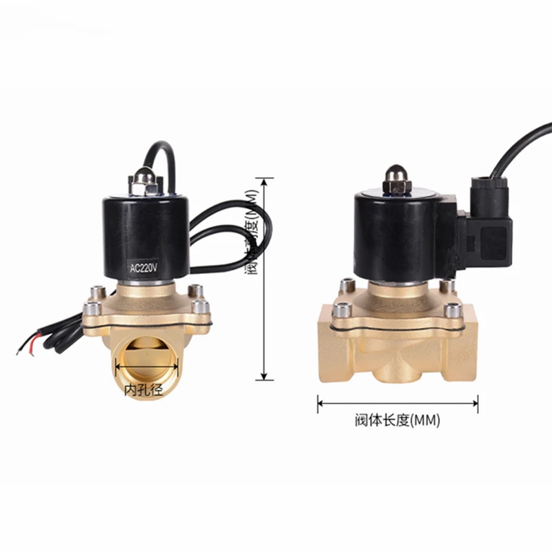 Электрический Соленоидный клапан для воды, нормально закрытый, противотуманный, водонепроницаемый, DN, газ, СО2 катушка, 12 В, 24 В, AC24V, 110 В, 220 В, G1/", латунь, односторонняя