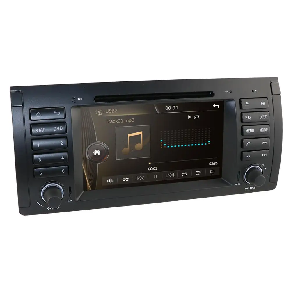 Best Ossuret 1 Din HD Car Multimedia Player Car Radio Stereo Car GPS Navigation 9 inch For BMW E53 E39 X5 Audio Player USB RDS DAB BT 2